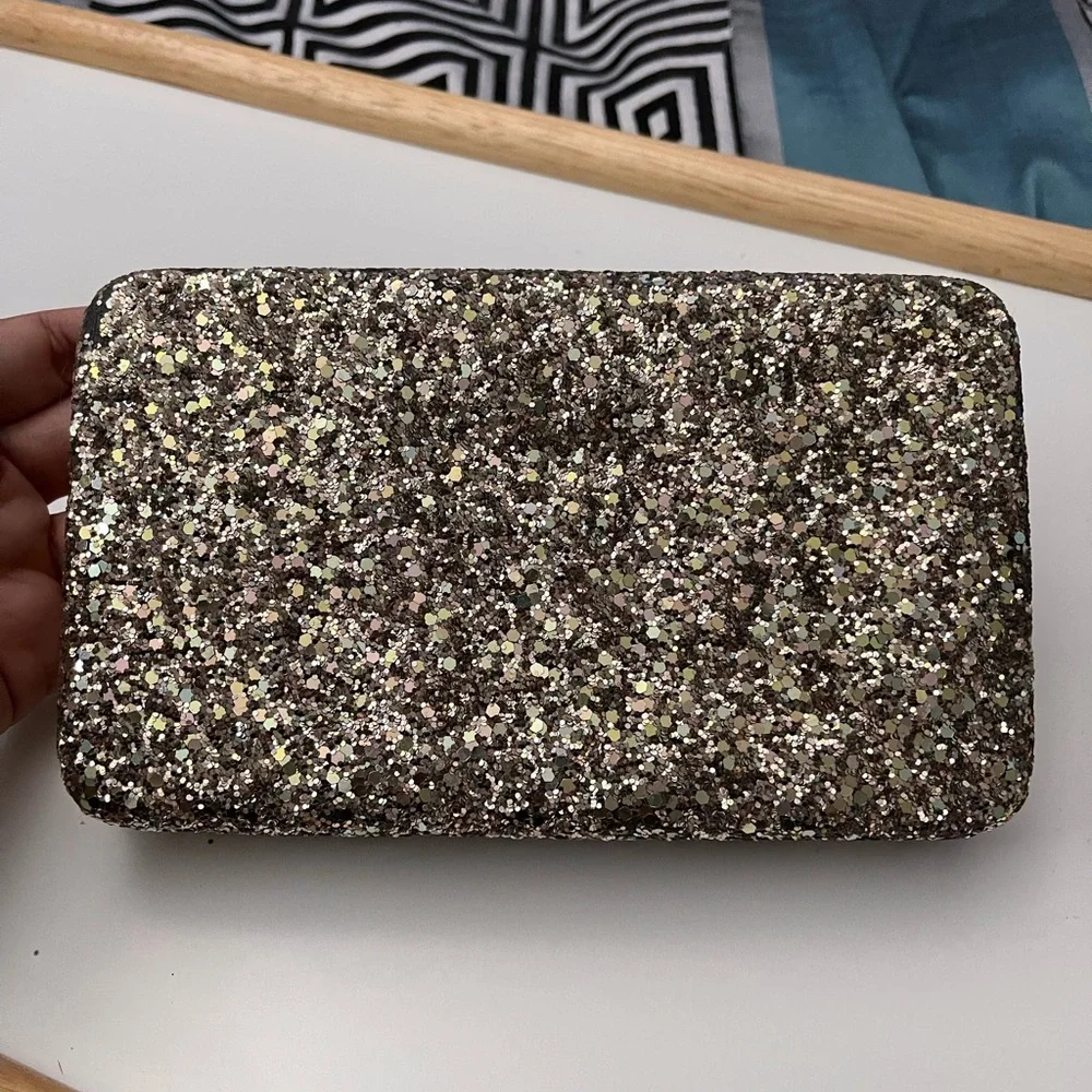 Gold glitter compact clutch, used a couple times for events.